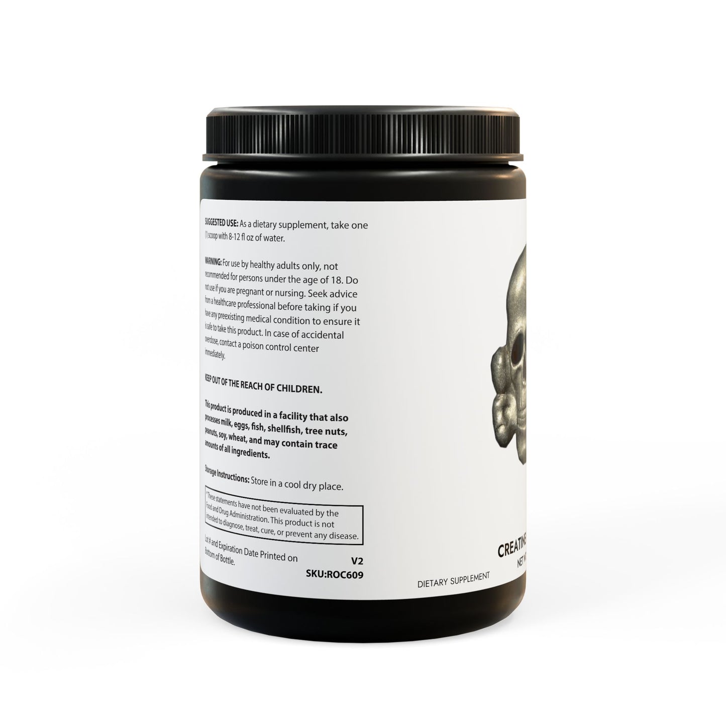 Skull Creatine Monohydrate Supplement (300g, 10.58oz)